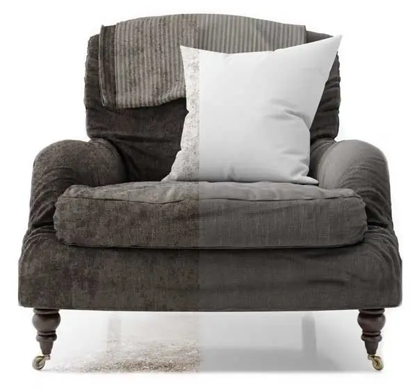 Poltrona antes e depois